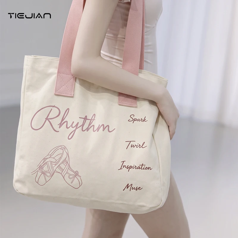 Dance Bag for Teenagers and Women, Ballet Storage Backpack, Canvas Simple Dance Shoes, Clothing Bag