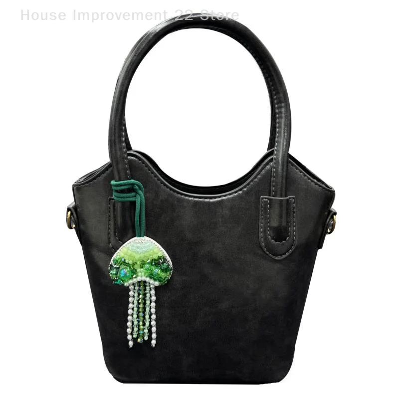 Rhinestone Beaded Jellyfish Patch Hanging Rope Patch Crystal Bag Lanyard Patch Beading Applique