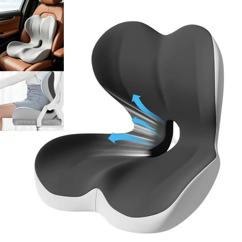 Lumbar Support Integrated Seat Cushion Relieve Hip Back Pain Car Office Ergonomic Seat Cushion Lumbar Back Support Pillow