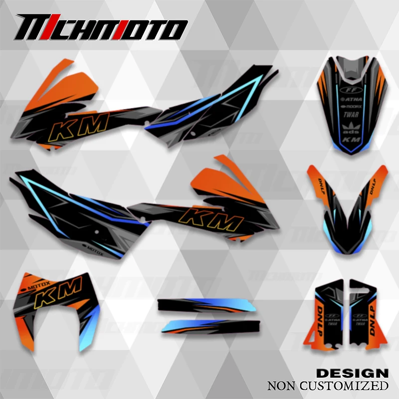 

MCHMFG Full Graphics Decals Stickers Kits For KTM LC4 SMC 690 2008 2009 2010 2011 Custom Number Name Background