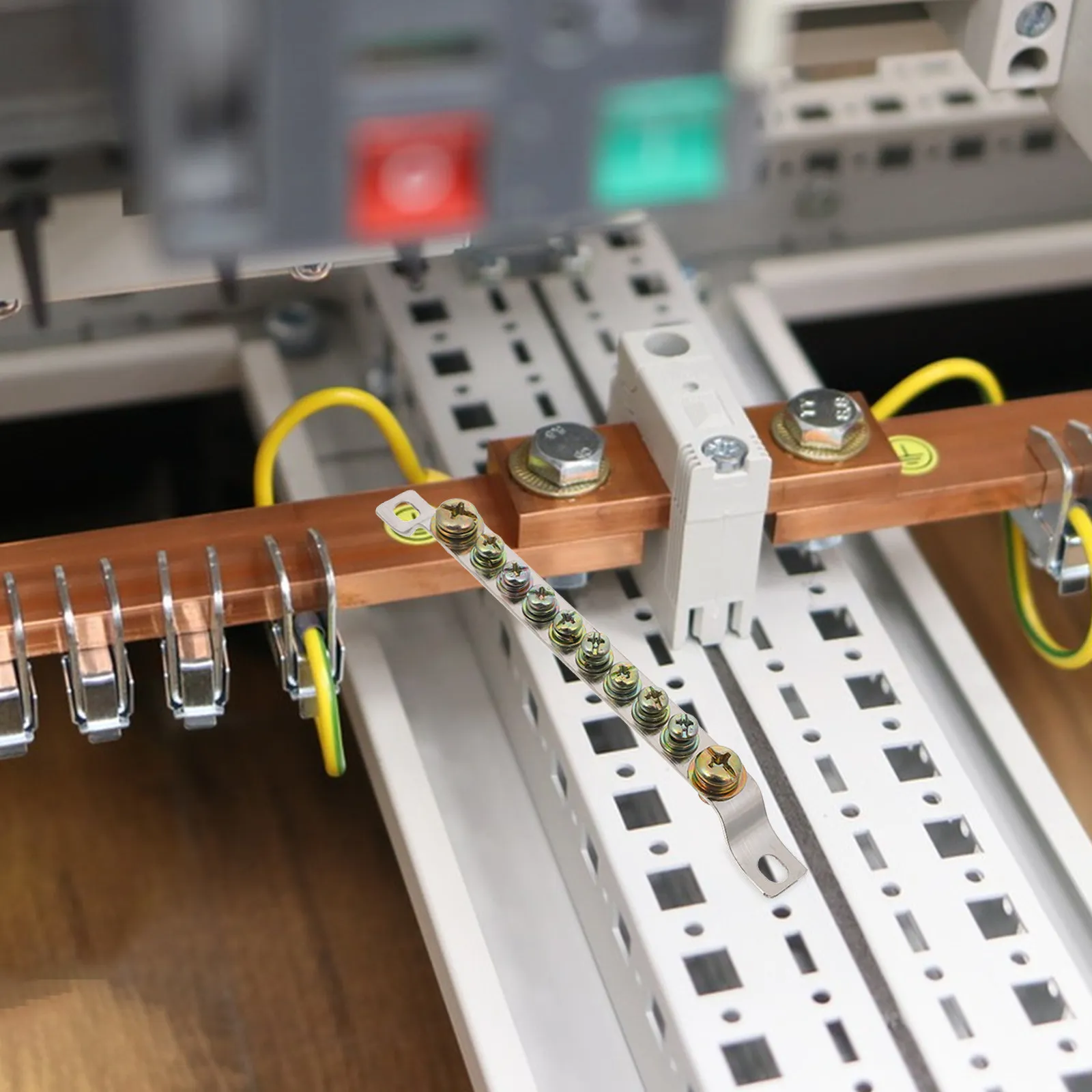 4Pcs Copper Grounding Bar Neutral-Ground Terminal Block Electrical Wiring 10-Position Distribution Strip High Conductivity - view 5