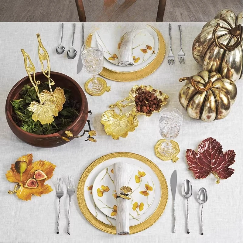 Lotus napkin buckle four-piece set, handmade western food tissue buckle set housewarming gift