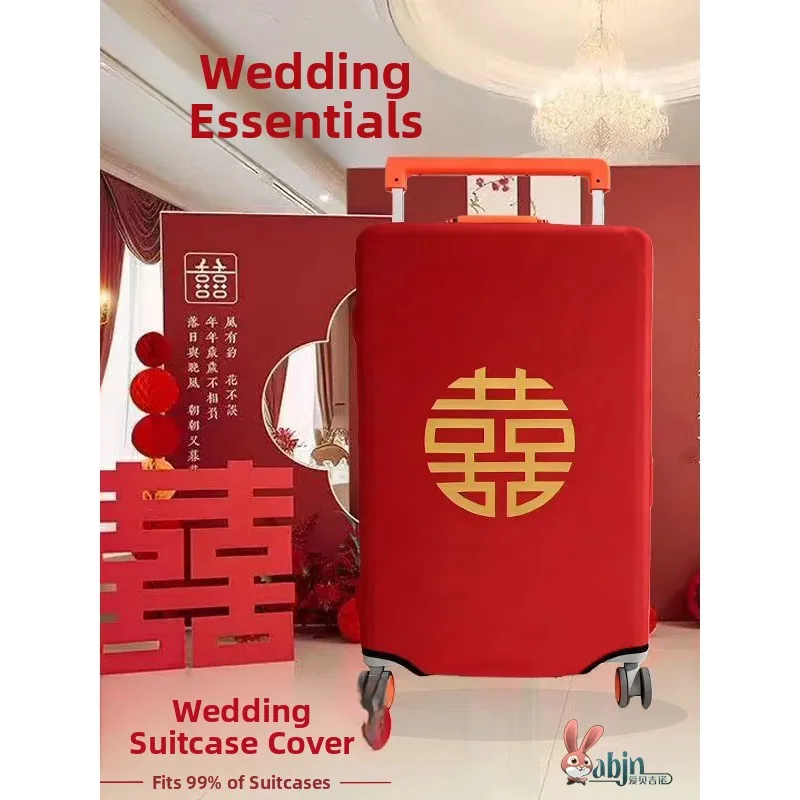 

Новая модель: Эластичный защитный чехол для свадебного чемодана, красный, с золотой вышивкой, высококачественный, для невесты