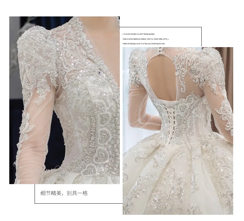 متعرج الإمبراطورية الخصر ثوب الزفاف | قطار ملكي وصورة ظلية صديقة للصدمات | فستان عروس الأمومة مقاس كوين #6