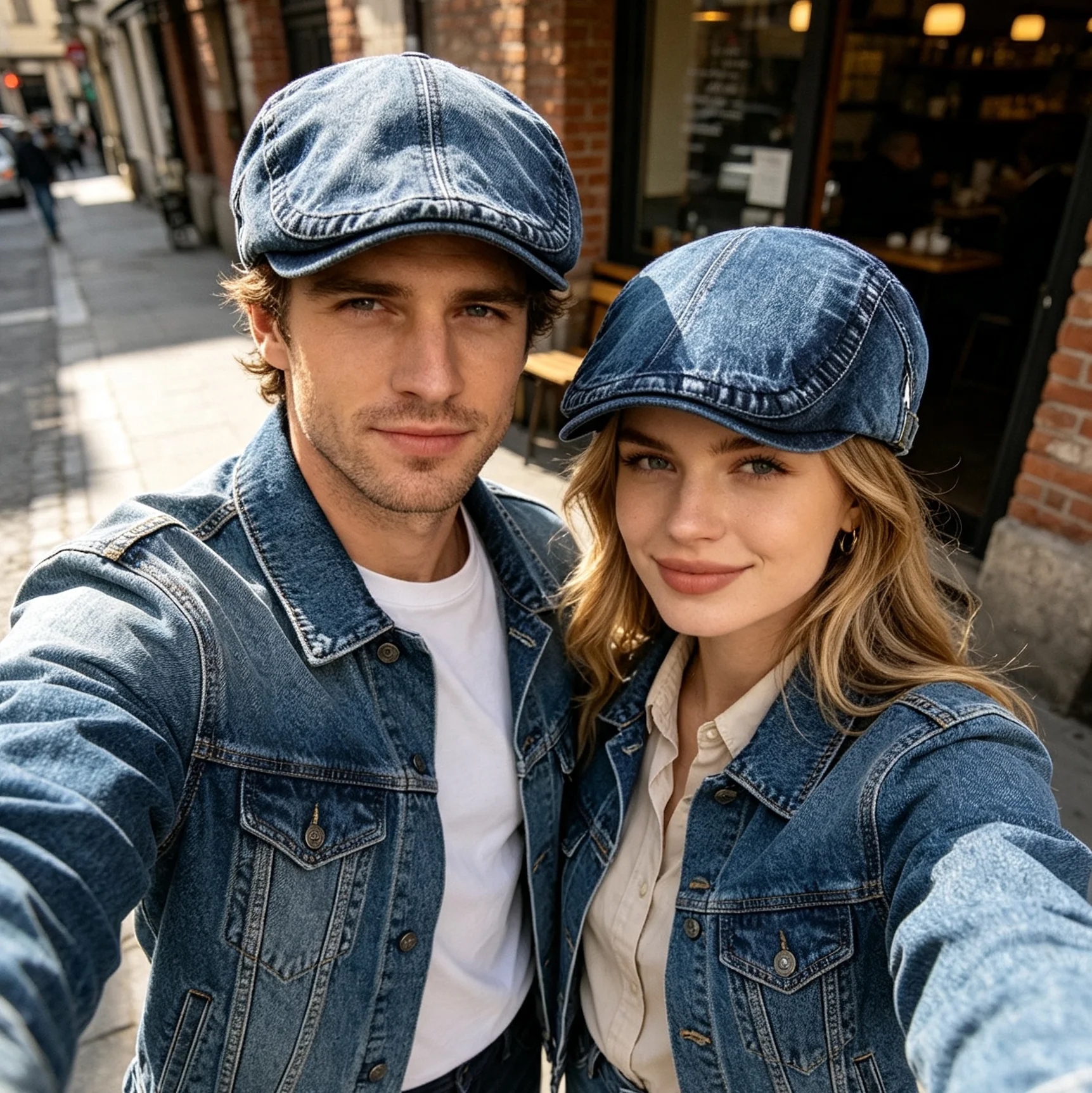 Vintage Cotton Denim Newsboy Cap Flat Ivy Gatsby Cabbie Driving Beret Dad Hat for Men And Women Casual Vintage Headwear