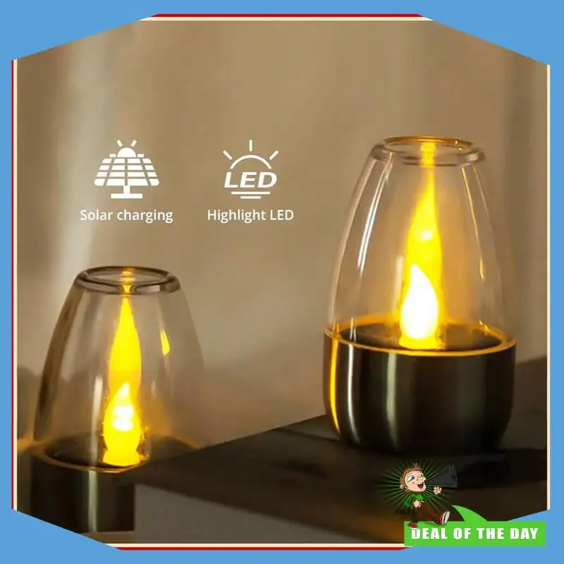 24-Hour Delivery 1PCS For Wedding Party Garden Decoration Rechargeable LED Solar Candles Light Flameless Outdoor Waterproof Lamp