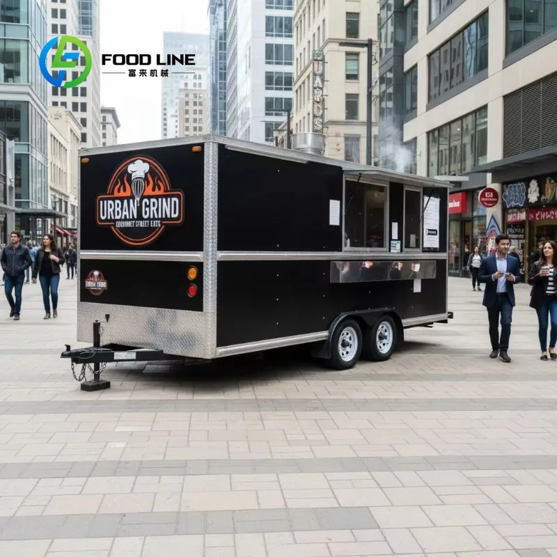 Customized Fully Equipped Towable Food Truck with Built-In Power - Ice Cream Donut BBQ Bakery Cart for Street Vending