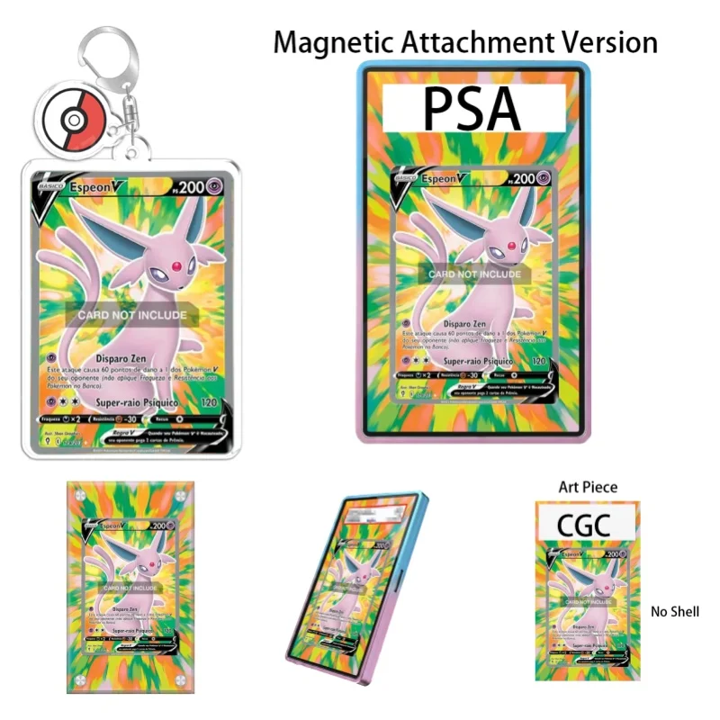 Présentoir d'art pour Pokémon Evolving Skies Espeon V Anime, Cadeau pour les fans d'art, Étui de protection en acrylique recyclable, Porte-clés