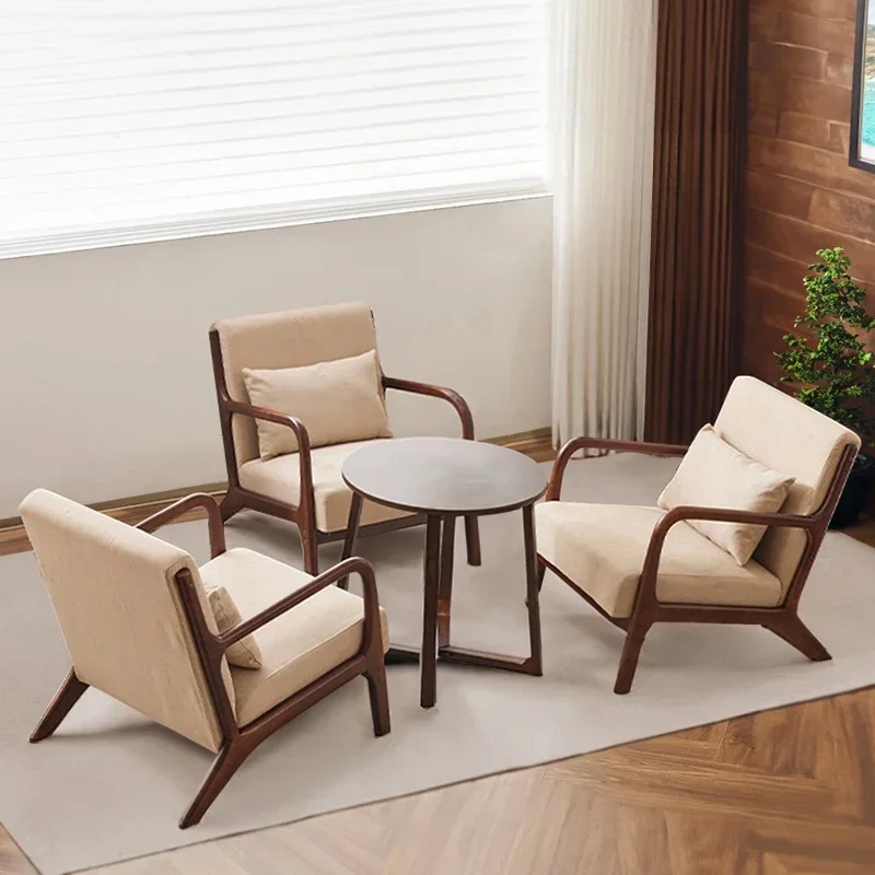 

Living Room Casual Solid Wood Single Person Reception Study Tea Chair Sofa Dining Rotatable Muebles Para Cuarto Room Furniture