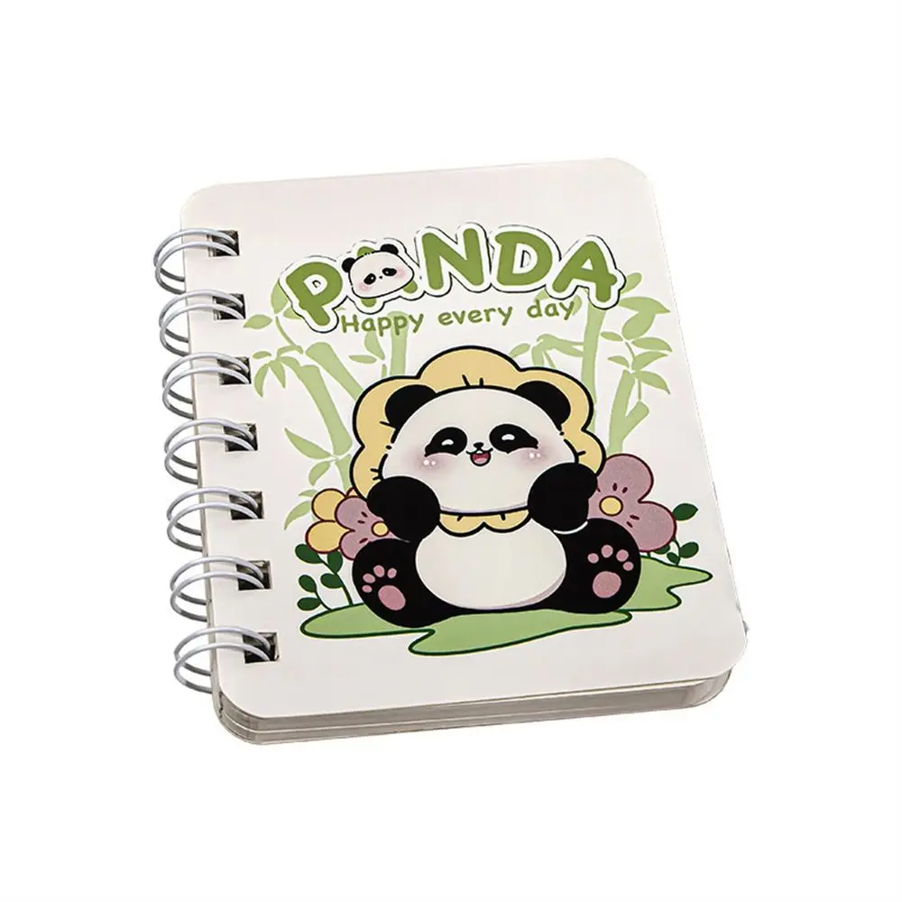 80 Sheets A7 Mini Notebook Creative Panda Pattern Flip Coil Book Cartoon Design Pocket Journal Diary