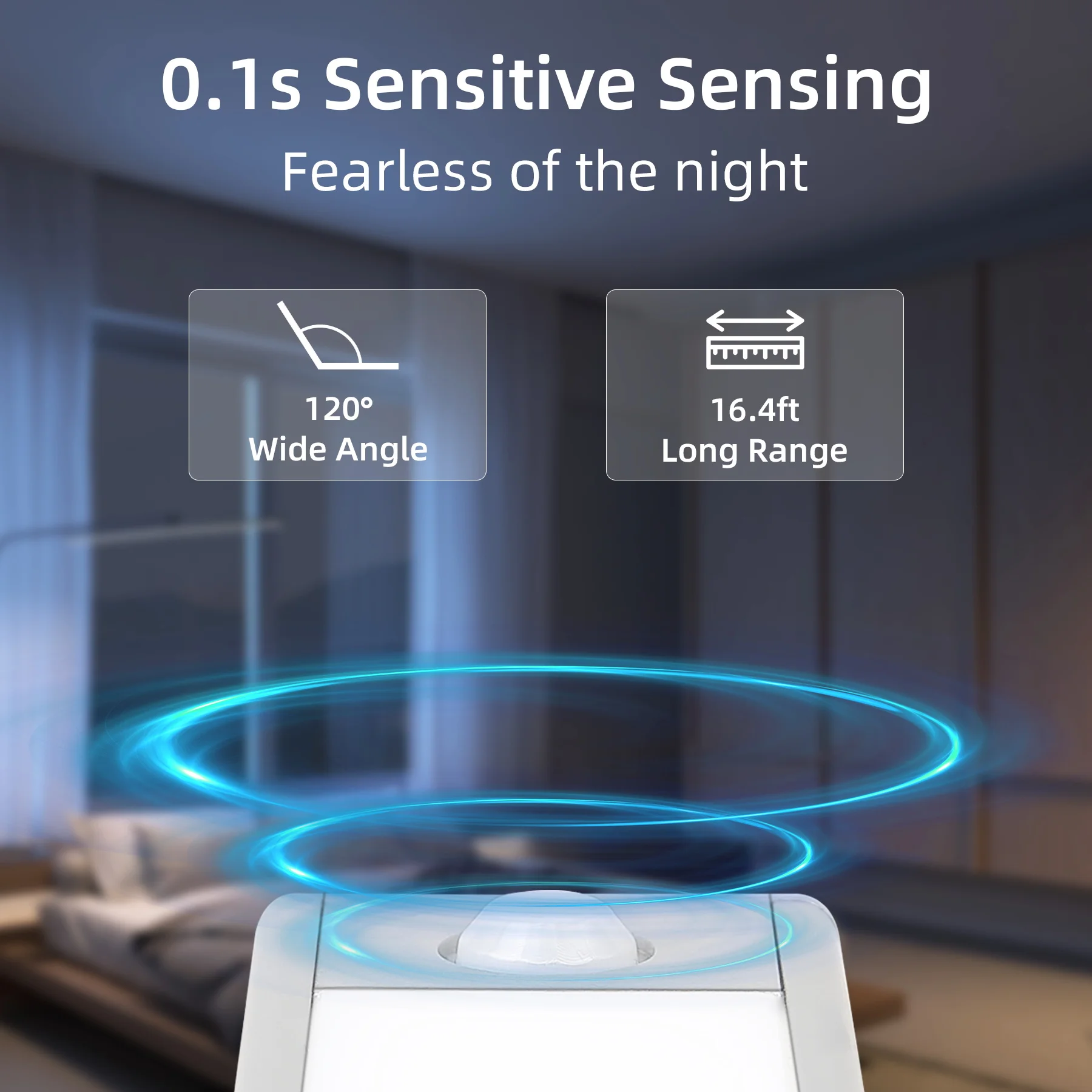 ضوء ليلي تحت أضواء الخزانات، ضوء LED رفيع للغاية، مستشعر حركة لاسلكي قابل لإعادة الشحن، 3 ألوان لإضاءة غرفة نوم المطبخ