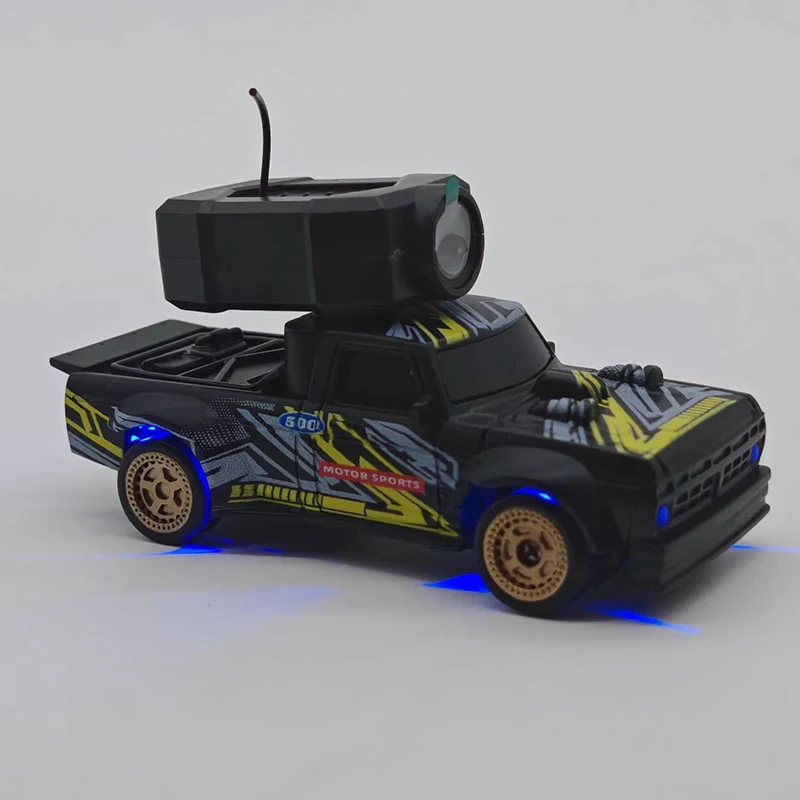 

Cool Mini RC Car 1:64 WiFi 720P Camera RC Desktop Drift Vehicle With LED Lights DIY Car Shell Replacement For Kids