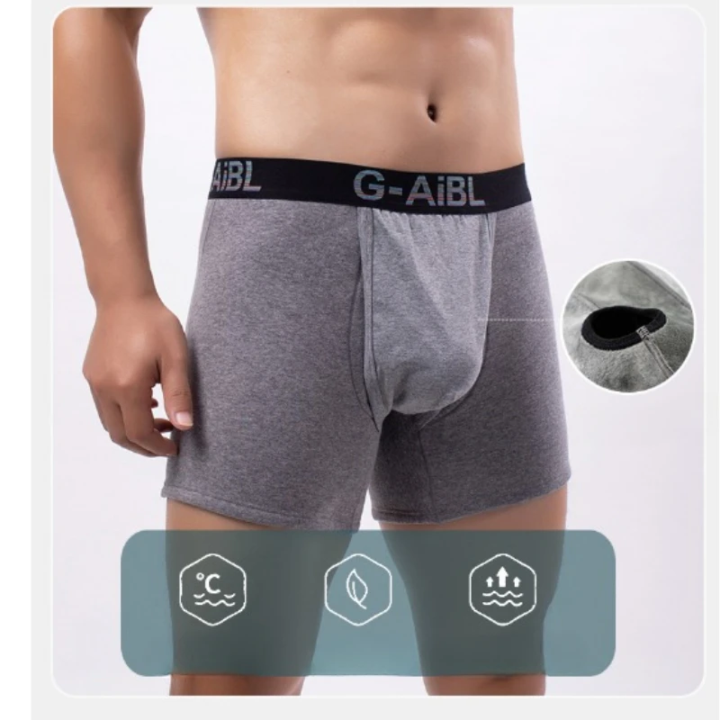 Thick Underwear Sexy Men Warm Pouch Boxers Shorts Homme Velvet Panties Cotton Winter Man Breathable Bullet Separation Underpants