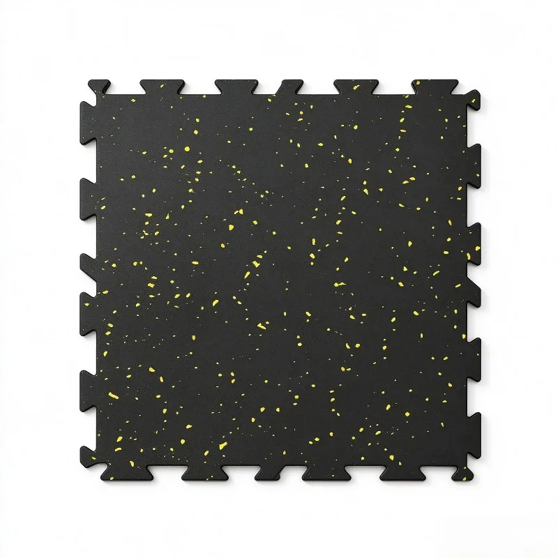Non-slip interlocking rubber floor tiles 15mm sound insulation puzzle gym floor double-layer shockproof and environmentally