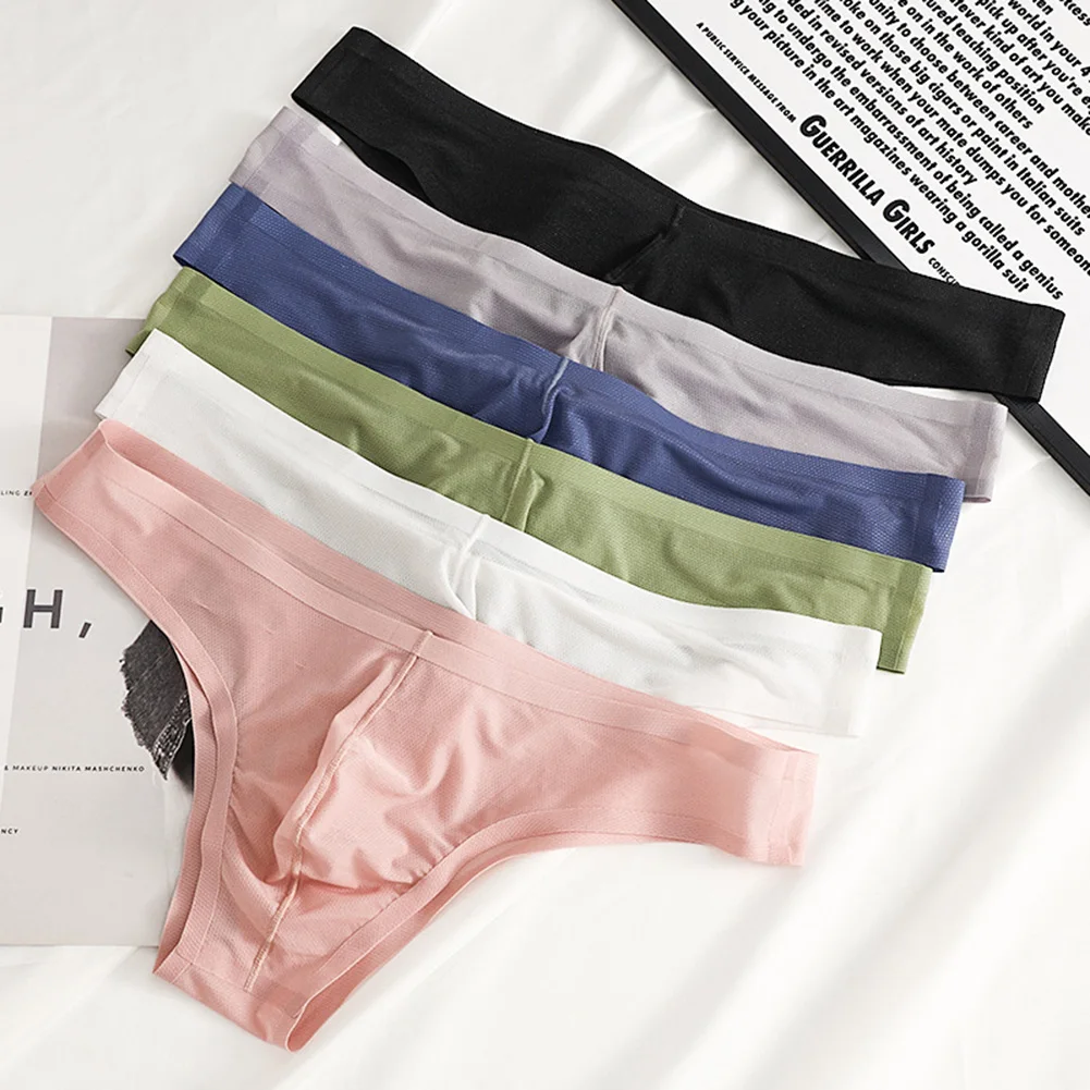 

Sexy Men' Briefs Ultra-thin Mens Pouch Underwear Breathable Seamless Underpants Triangle Briefs Soft Translucent Underwear