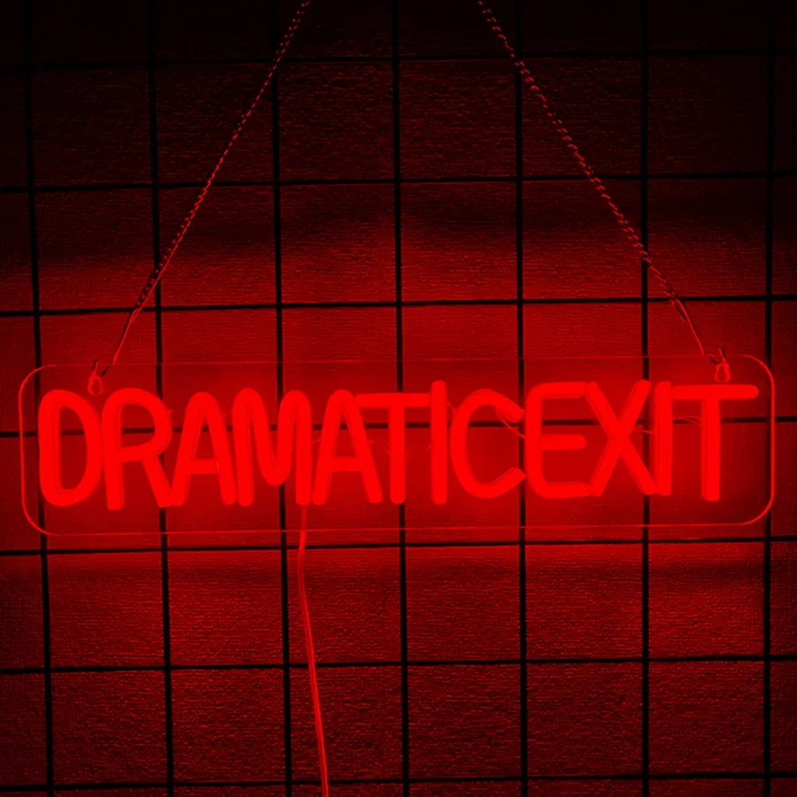 Movie Theater,Dramatic Room Decoration In A Creative Studio Dramatic Exit  Neon Sign For Wall Decor,Led Neon Light For Game Room