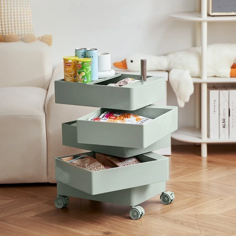 Acrylic Creative Multifunctional Removable Bedroom Storage Cabinet Rotary Cosmetics Storage Household Storage Bobby Cabinet