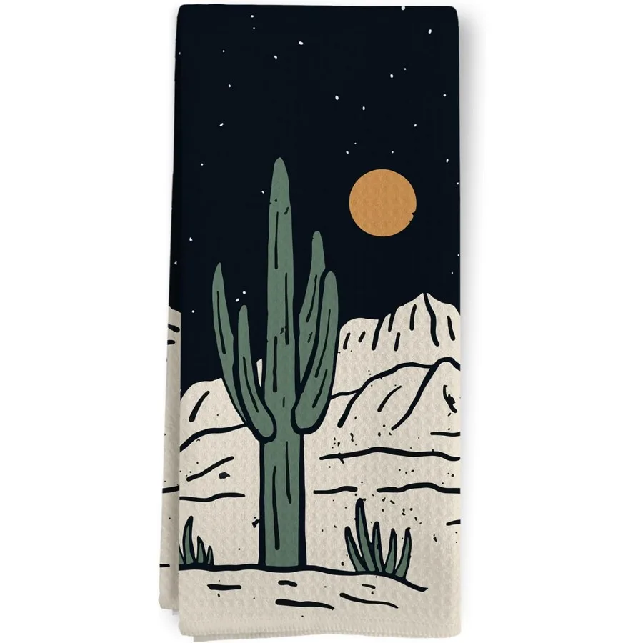 

Wstern Cactus Черные кухонные полотенца Wstern Country Блюдо для пустыни Чайные полотенца для кухни Boho Farmhouse Cactus Sun ntian Декоративные