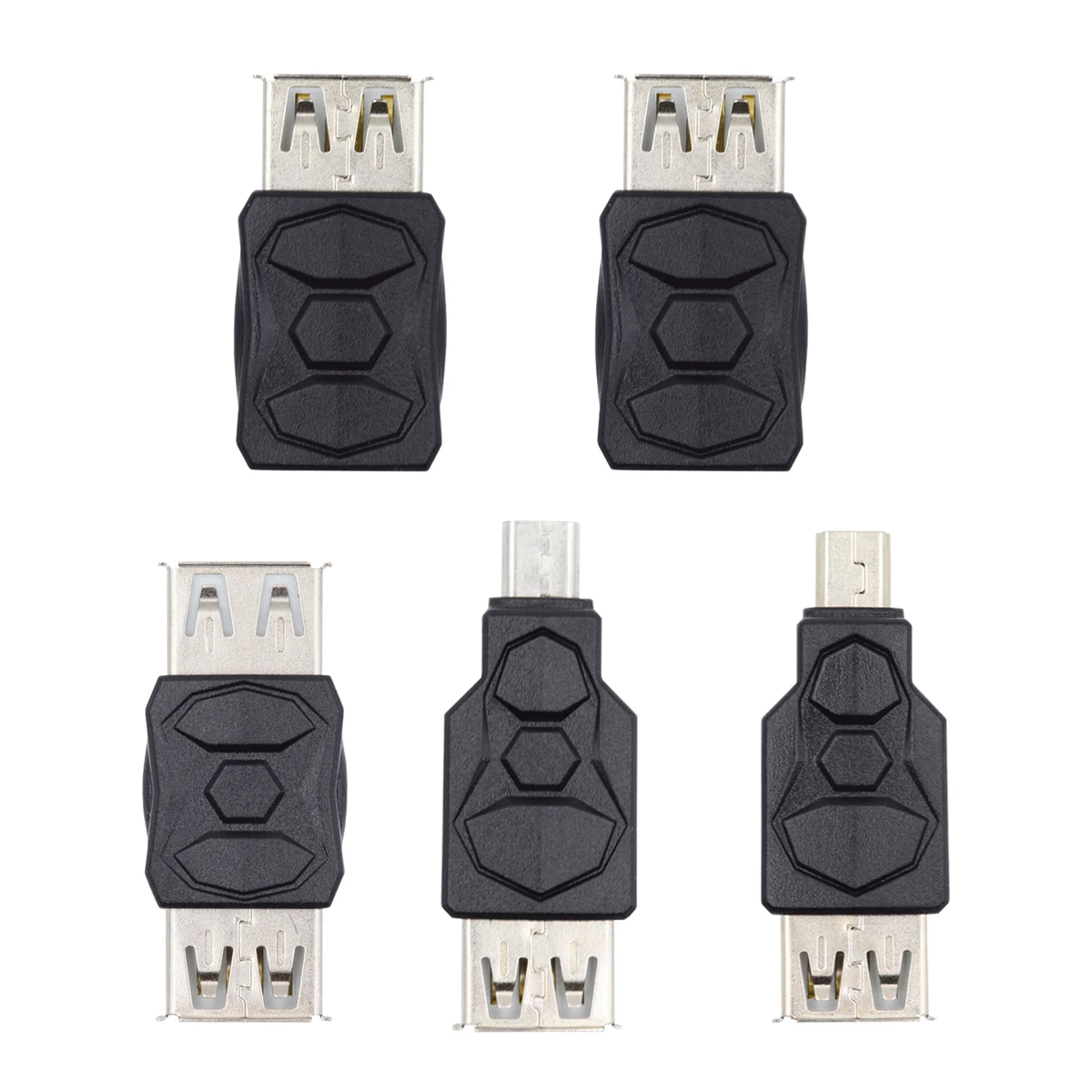 Cablecc 5pcs/lot Micro USB 2.0 OTG Mini USB 5Pin Type-A Male to Female Data Power Charging Adapter