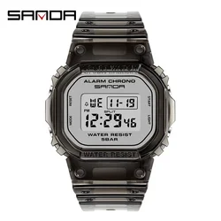 SANDA-reloj electrónico cuadrado para estudiantes, cronógrafo de pulsera luminoso, impermeable, creativo, deportivo, regalo para niños y niñas, 2009