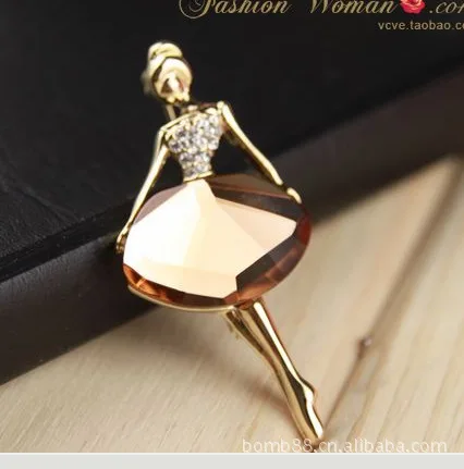 Fashion Crystal Brooch Broches Jewelry Brooches For Women Cute Pins Brooch Enamel Pin Wholesale Fashion Ballet Girl