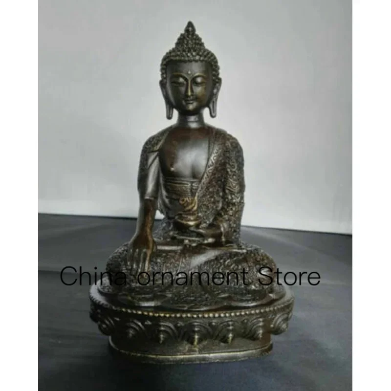 

8-Inch Old Tibetan Buddhist Bronze Sakyamuni Buddha Statue