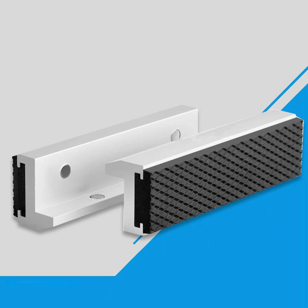 2 Stuks Magnetische Bankschroef Kaak Cover 3/4/5/6/8 Inch Bankschroef Magnetische Beschermhoes Aluminium Rubber Kaken Beschermen Fittings