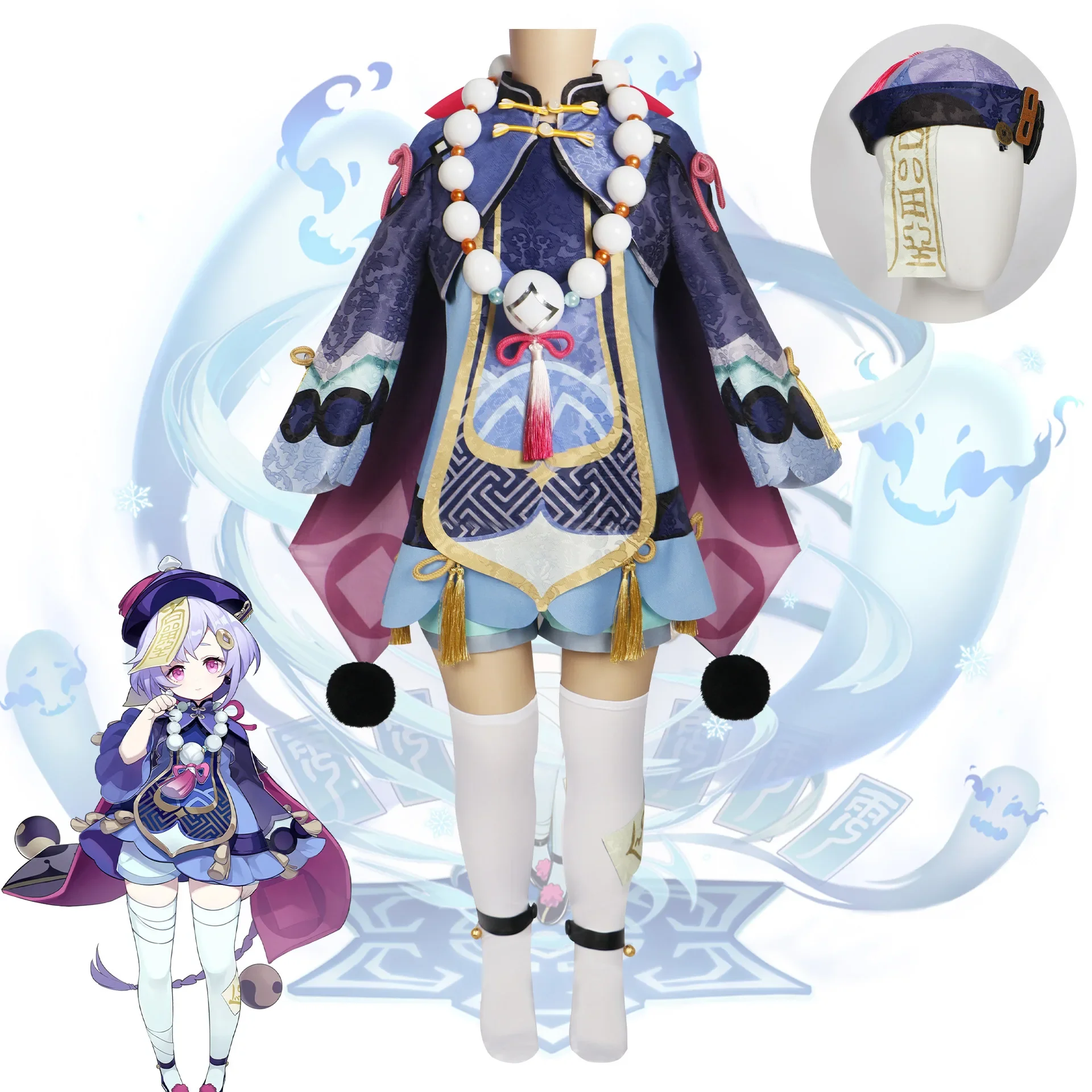 Costumi Cosplay Qiqi Zombies Cosplay Genshin Impact