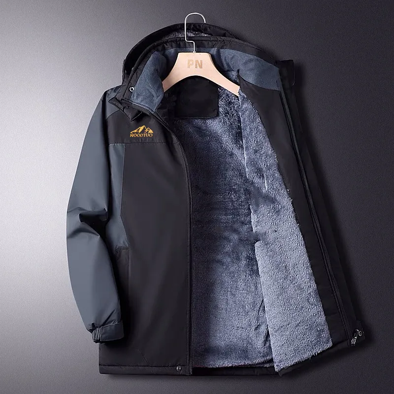 

Осень-зима 202, новое модное водонепроницаемое флисовое толстое теплое пальто, мужская повседневная свободная удобная спортивная куртка с капюшоном
