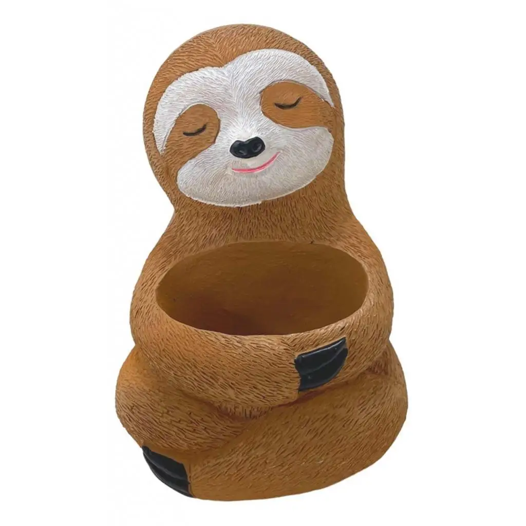 Sloth Shape Planter Pot Decoration Pot Tree Resin Decorations Crafts Gifts Cute Flowerpot for TV Cabinet Garden Holiday Gift