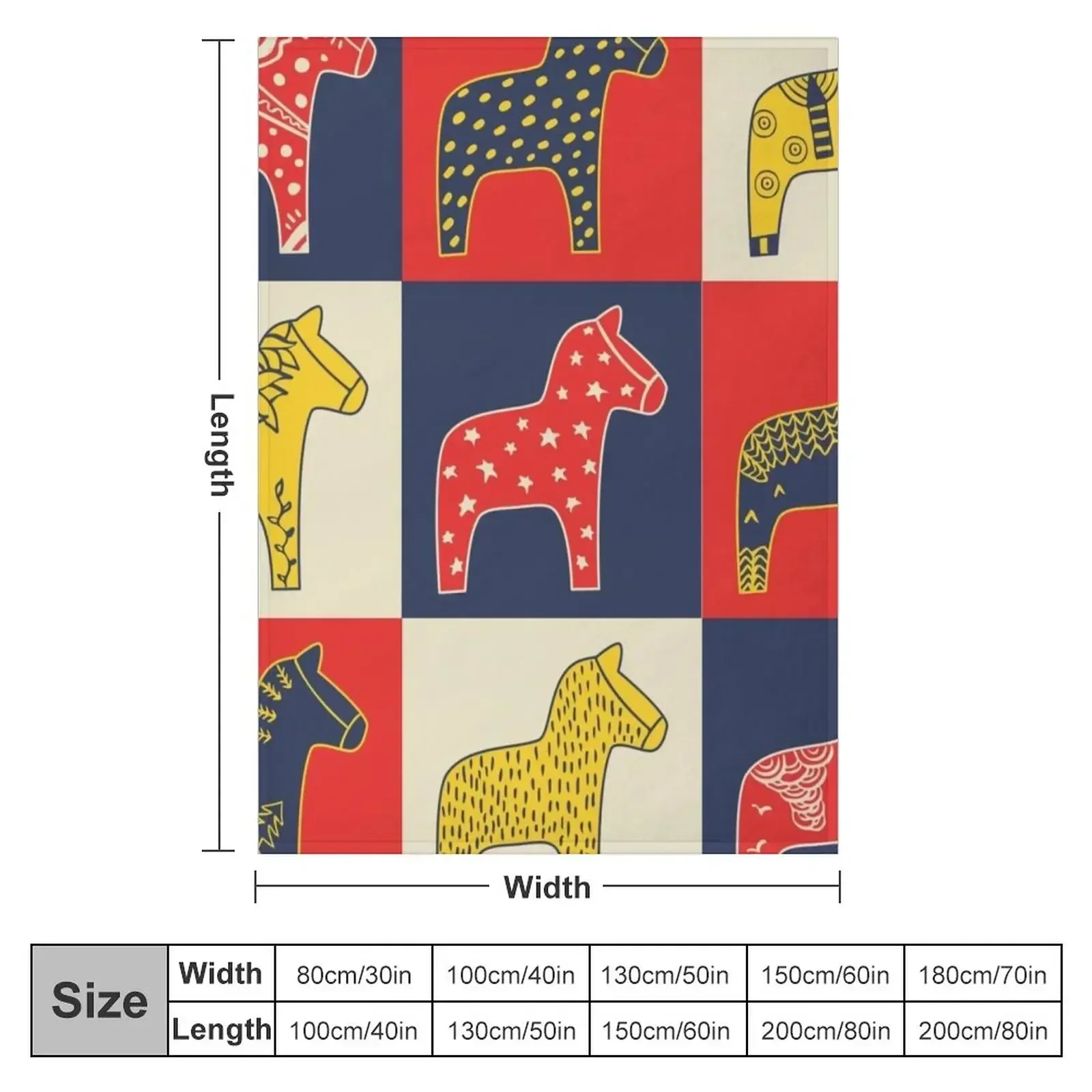 BEST SELLER _ Swedish Dala Horse Throw Blanket valentine gift ideas Soft Big Blankets For Baby Soft Plush Plaid Blankets