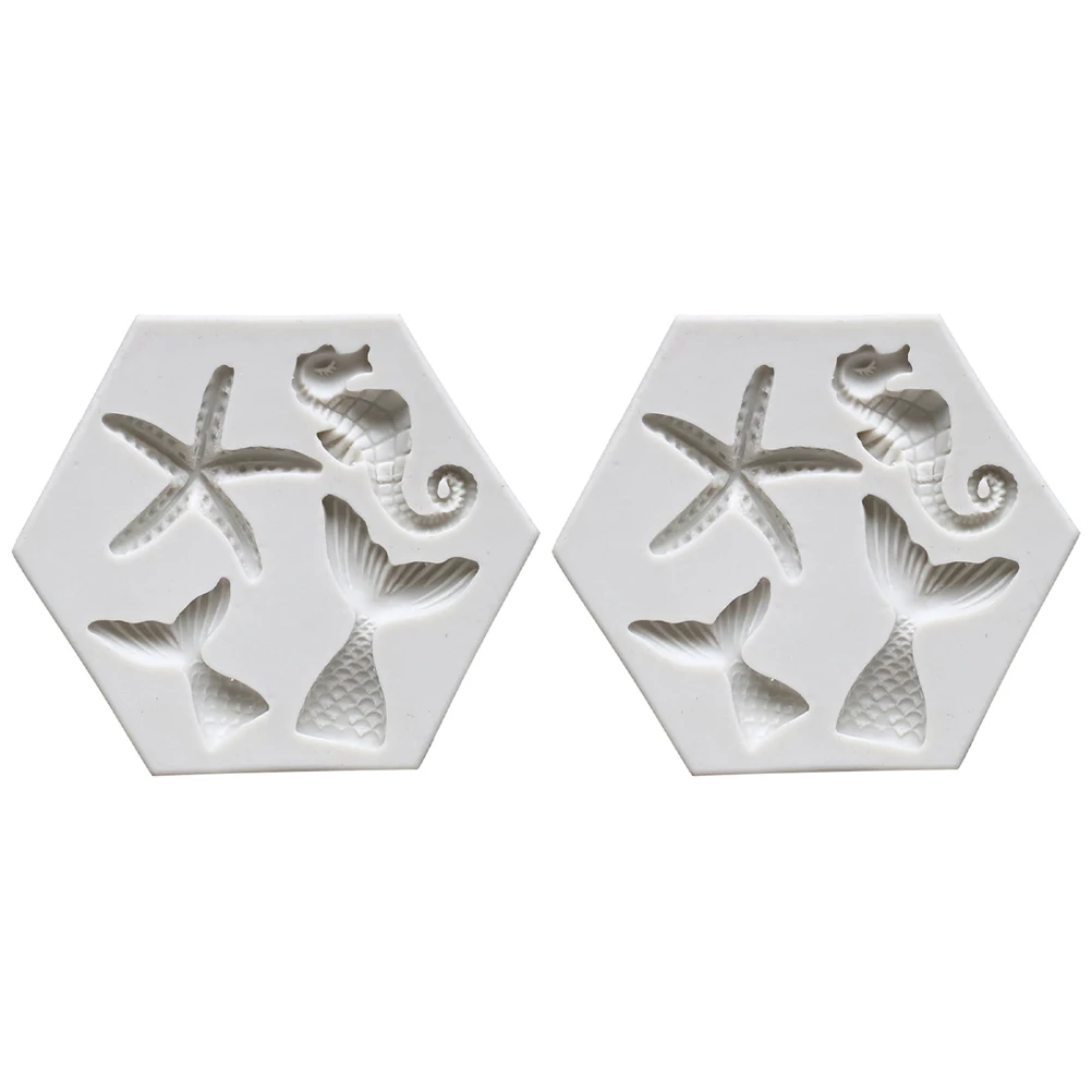 

2Pcs DIY Silicone Baking Mold Sea Crystal Shape Nonstick Flexible Cake Mold for Homemade Candy Desserts Silicone Baking Mode