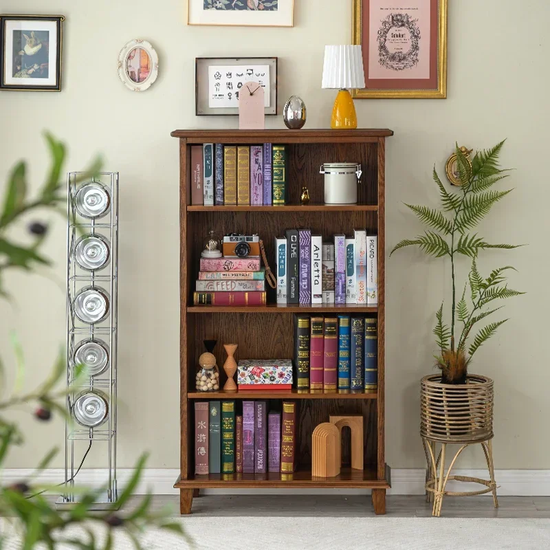 خزانة كتب من الخشب الصلب من LAmerican، رف كتب صغير يصل إلى السقف، خزانة تخزين مفتوحة