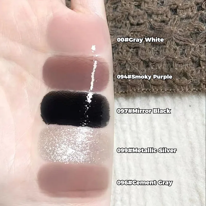 2-teiliges HYNTOOR Make-up-Set, Gothic-Lidschatten-Puder-Palette, Spiegel, Lipgloss, reines Schwarz, Silber, feines Flash-Make-up, Halloween, Weihnachten