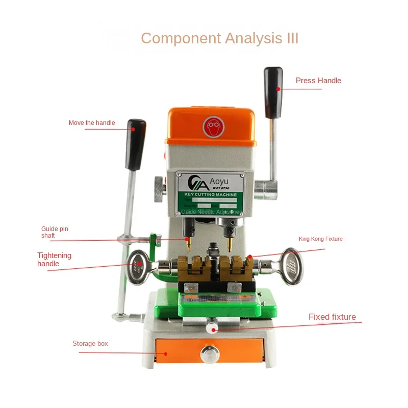 Multi-Function Vertical Key Machine Precision Punching and Copying Manual Milling for Car Key Machine