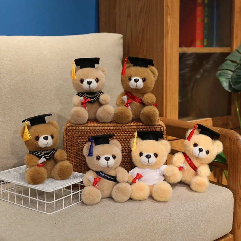18 cm Nette Arzt Kappe Bär Puppe Kleidung Bär Kuscheltiere Plüsch Spielzeug Jungen Mädchen Studenten Abschluss Geschenk Hause Dekoration – Detail 7