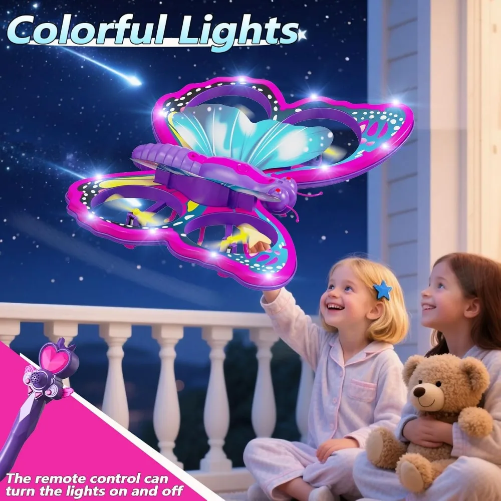 Aviones modelo V40 con radiocontrol de 4 canales, drones estilo mariposa con control remoto y luces LED, cuadricóptero para niños, 3D A