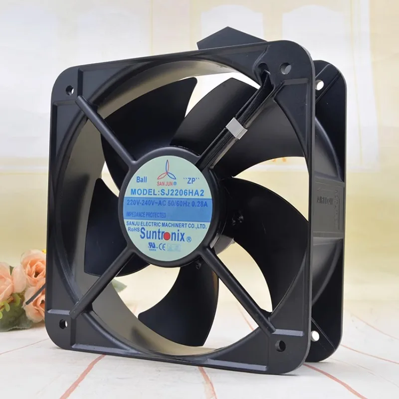 New original Taiwan Sanju SJ2206HA2 220V round square 20060 metal cooling fan