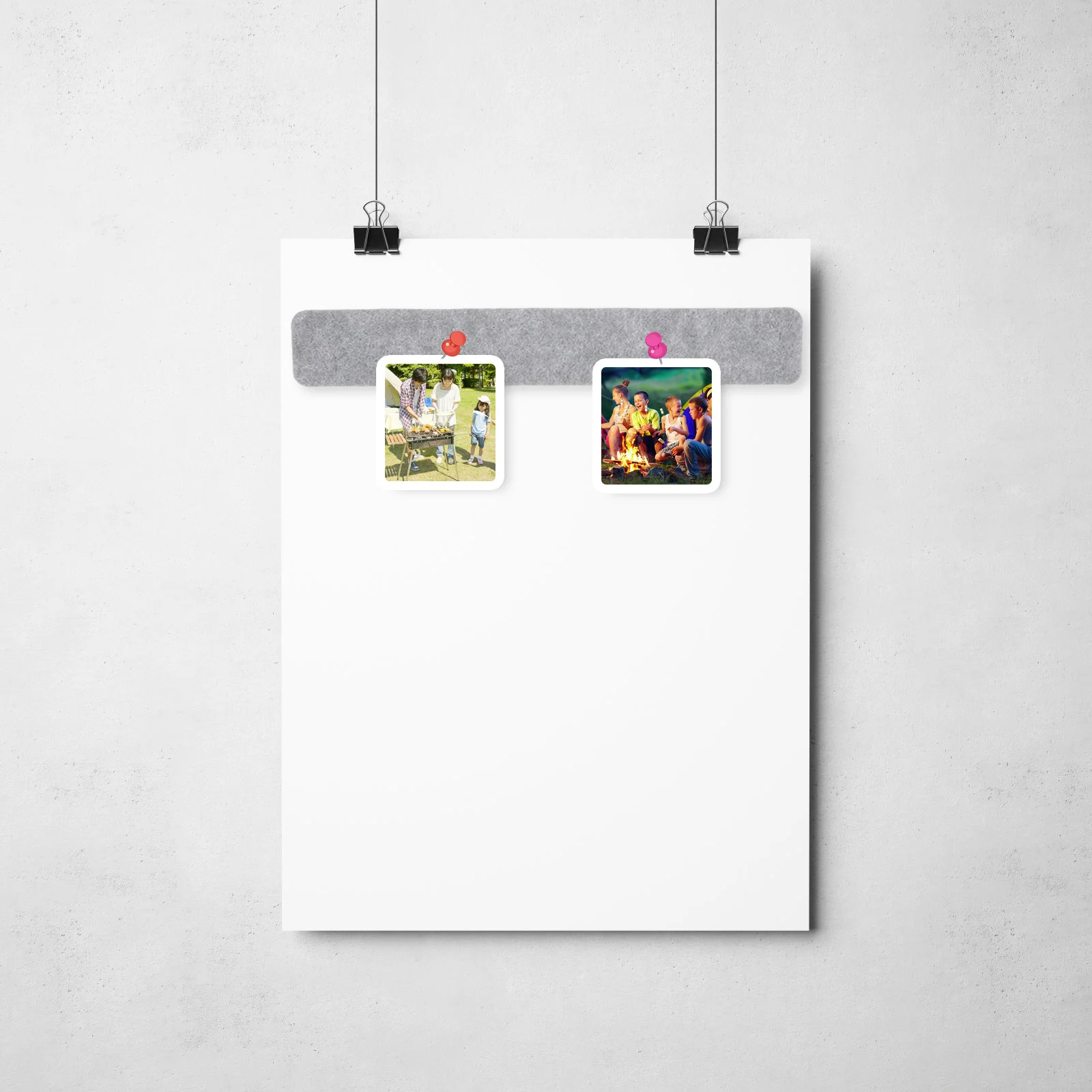 

8Pcs Bulletin Board Felt Strips Adhesive Memo Strips with Pushpins for Office Home School Wall Display Felt Pin Board Strip