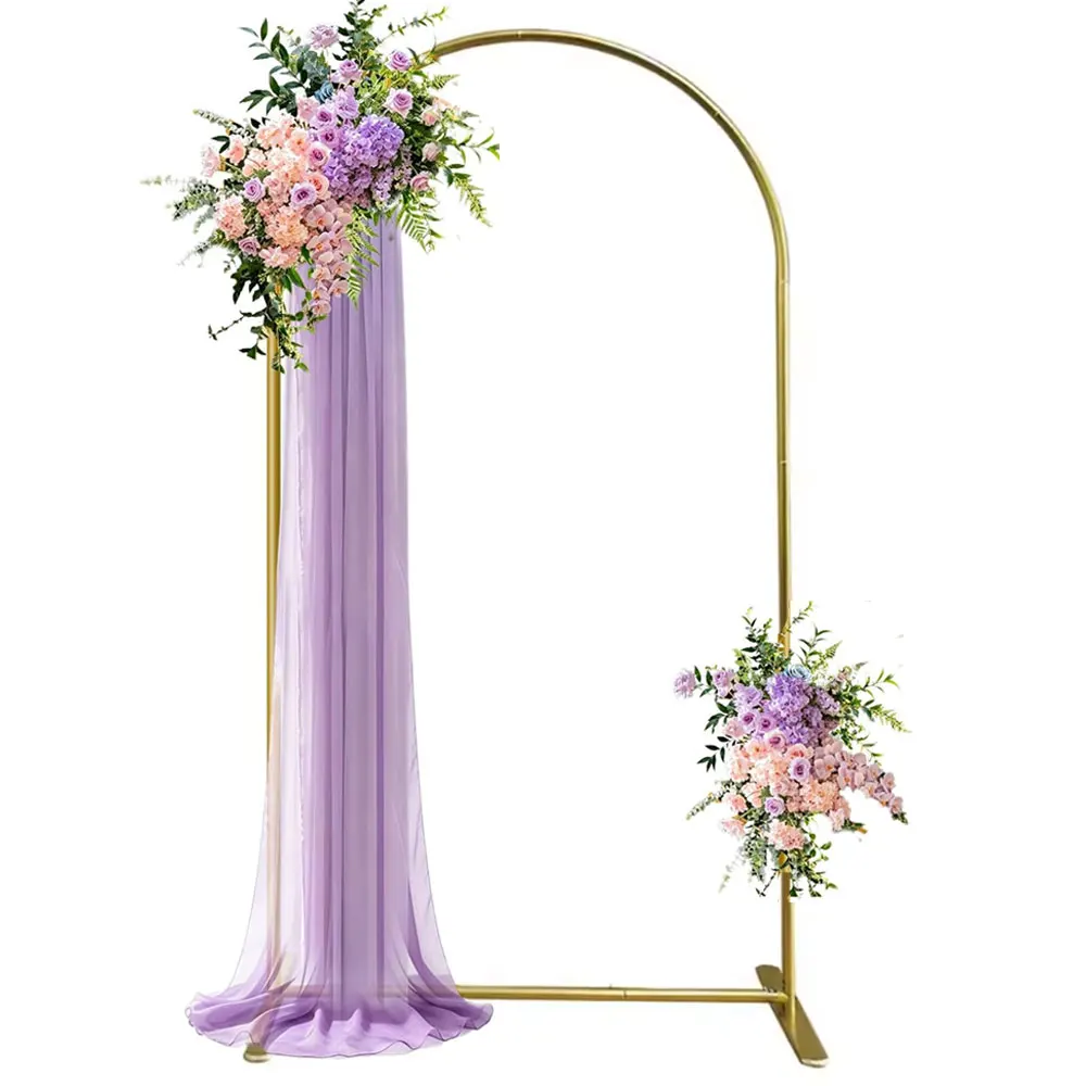 7.2FT Metal Gold Arch Stand Stable Aluminum Alloy Metallic Flower Balloon Chiara Arch Frame for Wedding Baby Shower Birthday Party Backdrop Decoration