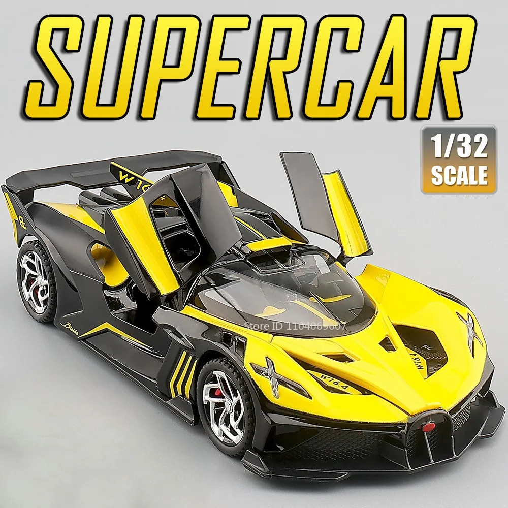 1:32 Bolide Tourbillon Supercar modèle jouet alliage moulé sous pression retirer son lumière portes ouvert Collection voiture de sport pour adultes garçons