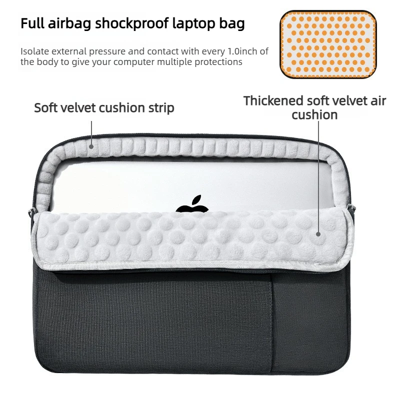 360° Plush Airbag Protection Laptop Bag Sleeve for Macbook Air 12-17.3Inch Tablet Computer Bag Lenovo Asus HP Dell Laptop Case