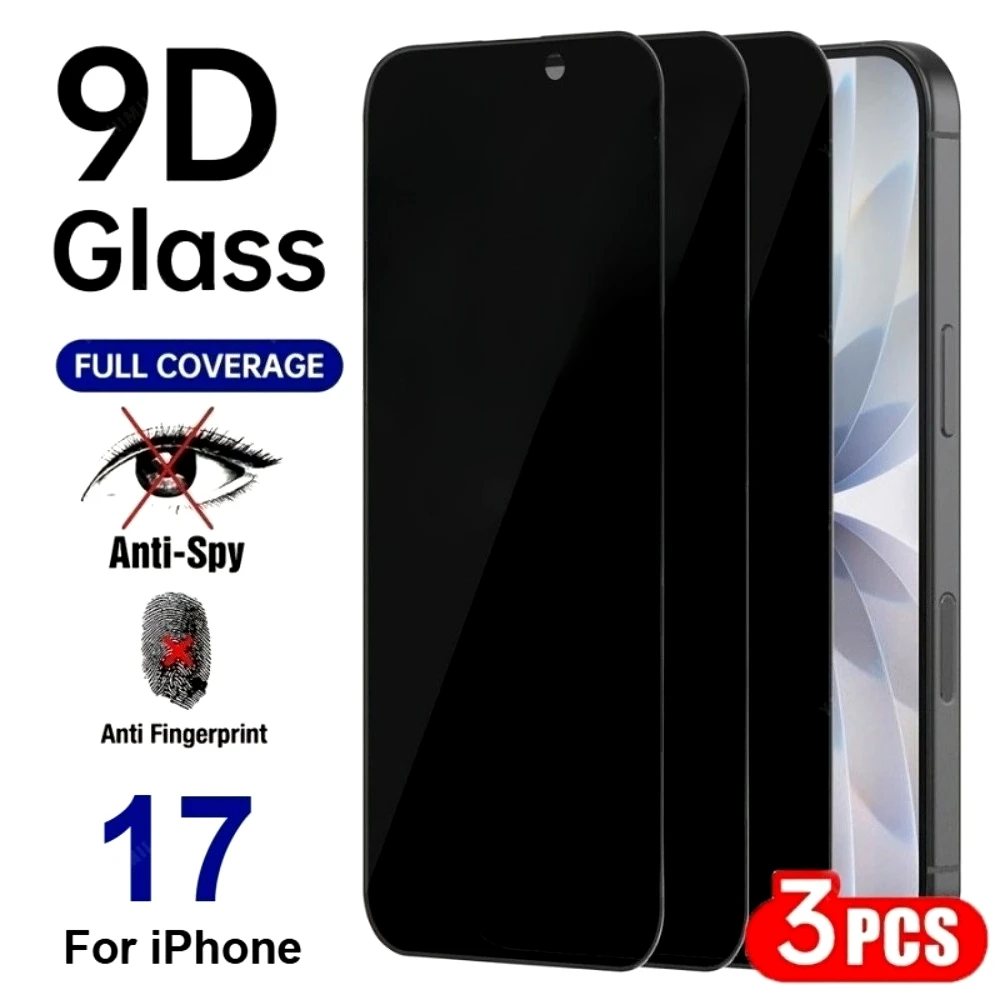 

Комплект из 3 защитных стекол для iPhone 17, 15, 16, 14 Pro Max, 17e, 16e, 12, 13 Pro, Air, 15, 14 Plus: полноэкранное защитное стекло 9H с защитой от падений
