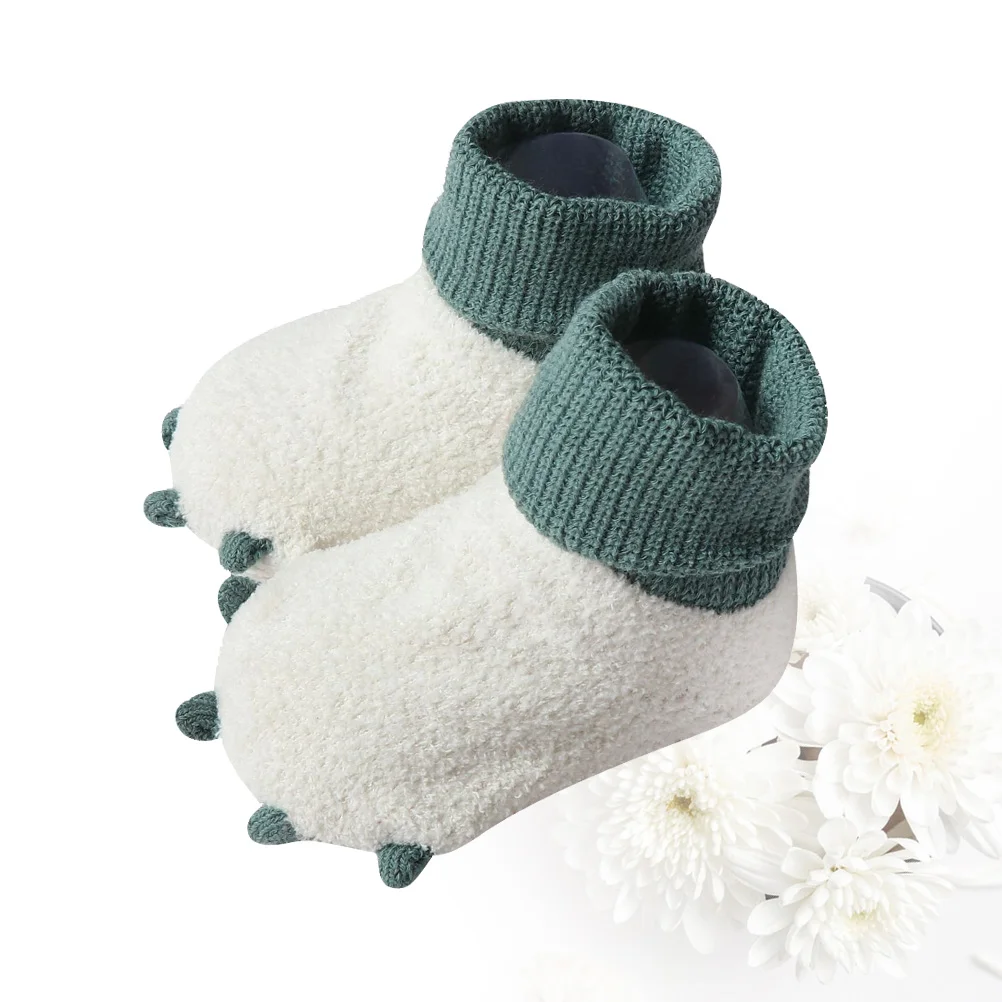 

1 Pair Baby Winter Socks Warm Thick Non-Slip Infant Stockings Comfortable Cute Design Daily Wear Gift For Kids 8Cm S White
