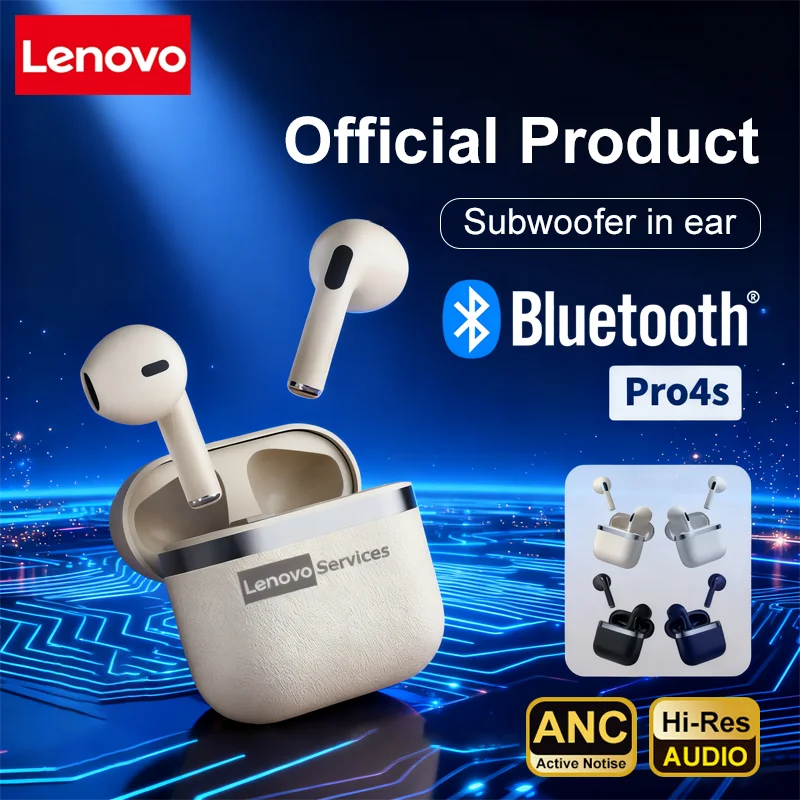 Lenovo Leather Texture Earphones In-Ear Headphones Bluetooth Compact Design Long Battery Life Universal Compatibility Portable