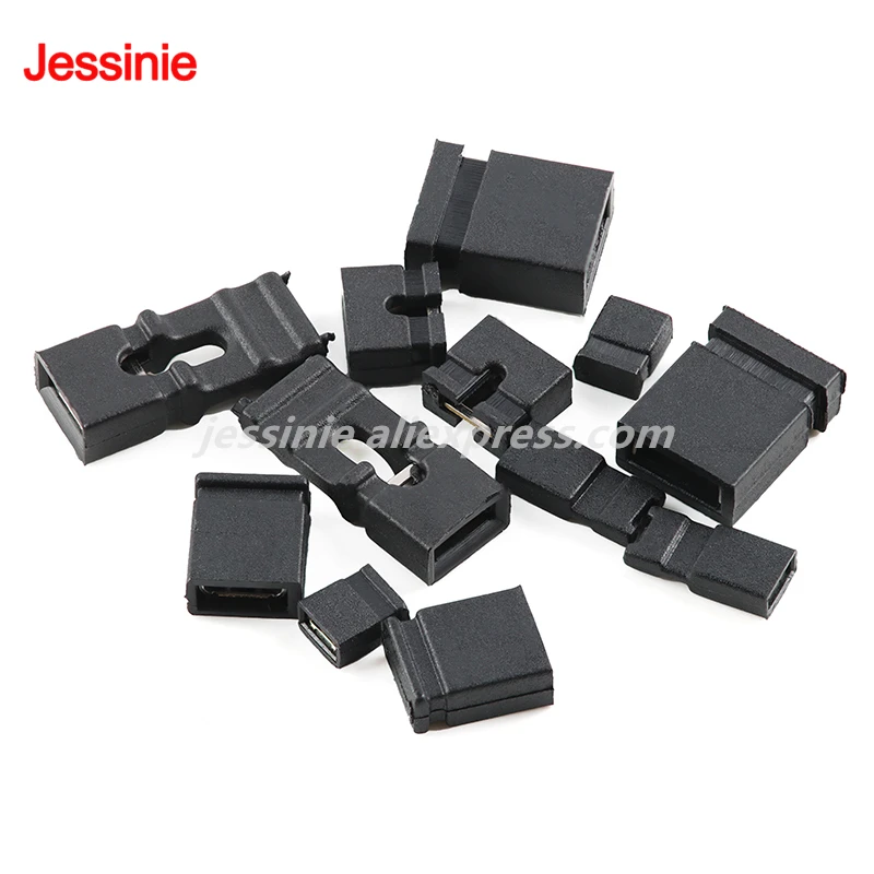 50-100PCS Jumper Cap 1.27mm 2.0mm 2.54mm Pitch Pin Header Shorted Cap Wire Housing Connector Shunt Long Type Jumper Plug Cover