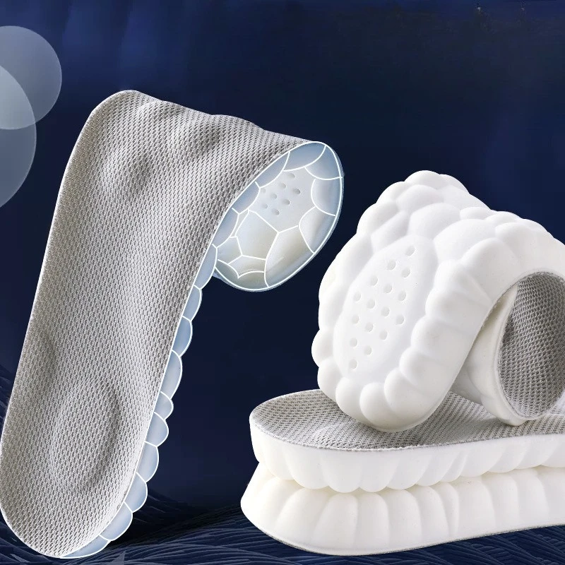 4D اللاتكس الرياضة النعال لينة عالية المرونة منصات الأحذية تنفس تشغيل سلة الحذاء وحيد قوس دعم العظام إدراج للجنسين