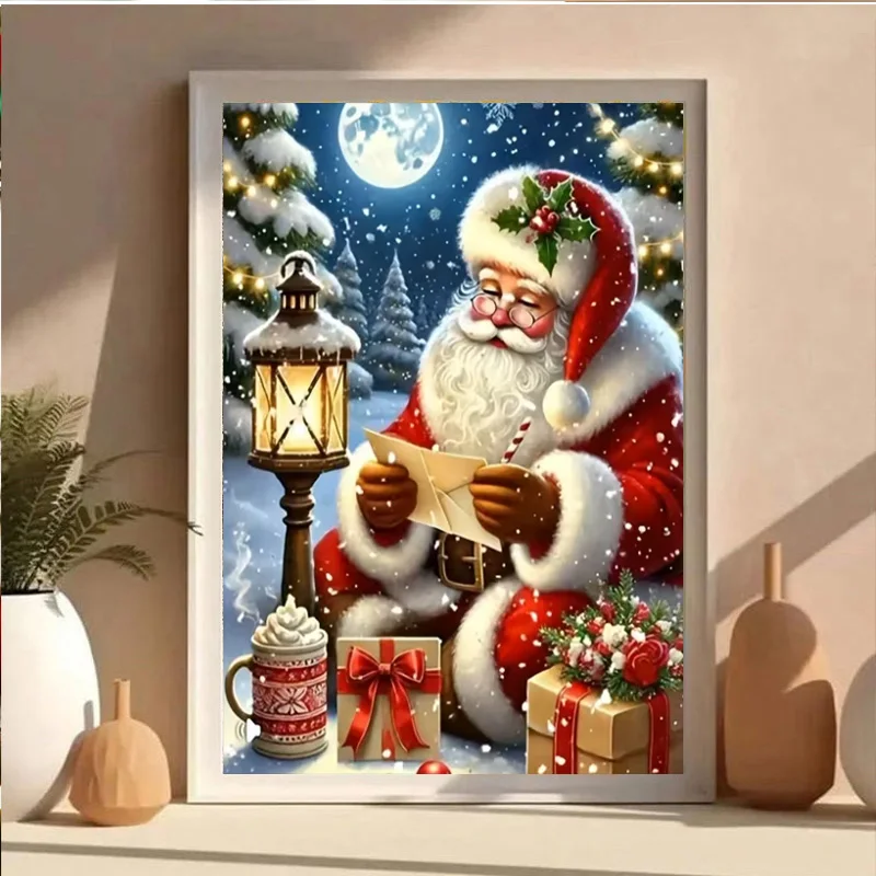 AB Diamond DIY Diamond Painting Kit, featuring cartoon and Santa Claus designs, is ideal for adults and beginners alike.