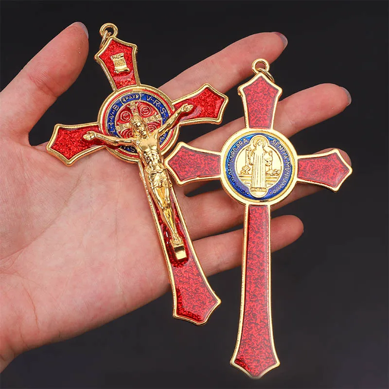 Religious cross Christian jewelry cross pendant Saint Benedict cross pattern pendant pendant necklace.120*70mm