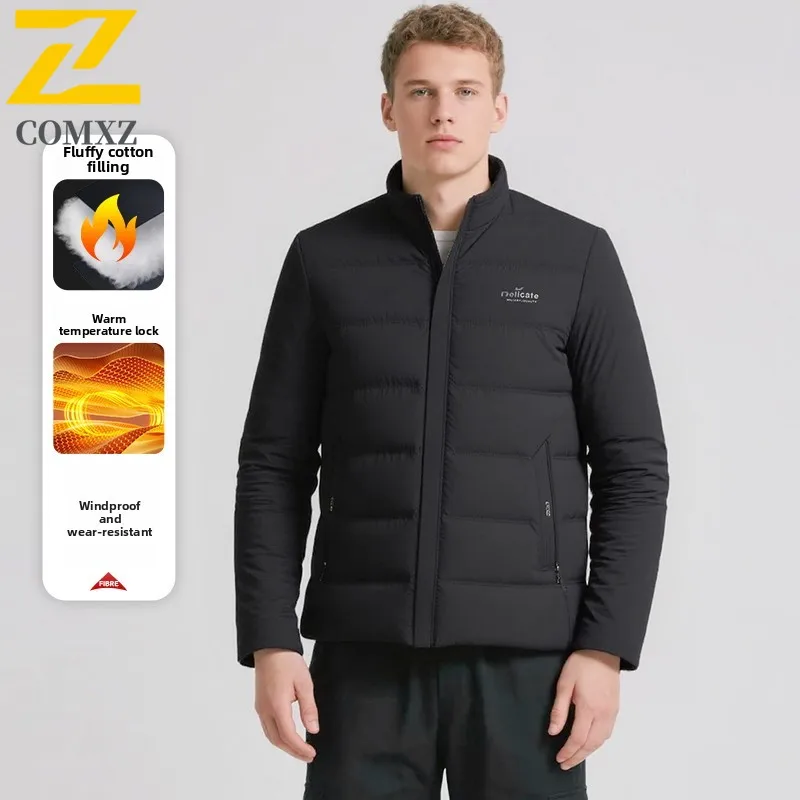 2025 جديد الرجال سترة قطن انفصال الفراء طوق مقاومة البرد الدافئة الدائمة طوق سترة قطن في الهواء الطلق الشارع سترة معطف